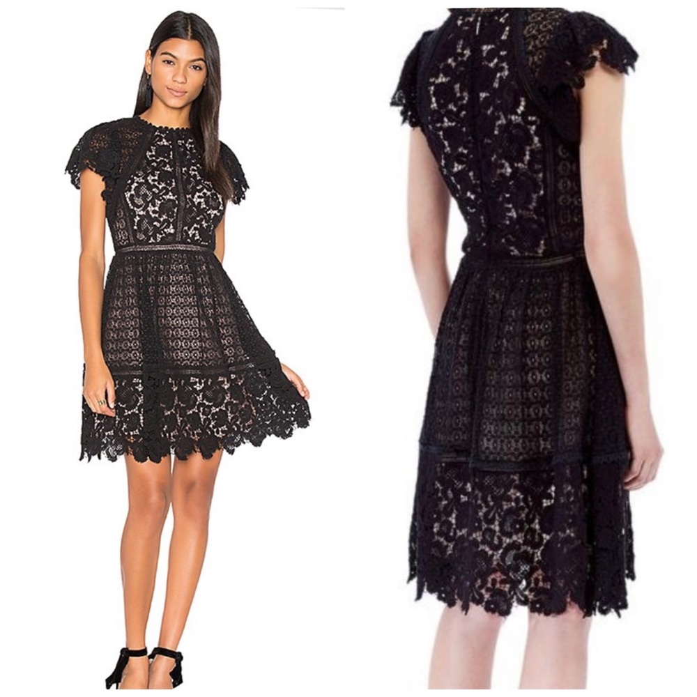 Rebecca Taylor Black Lace Dress